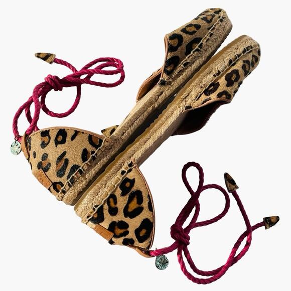 UGG Libbi Calf Hair Leopard Espadrille Flats Size 8 - Picture 4 of 8